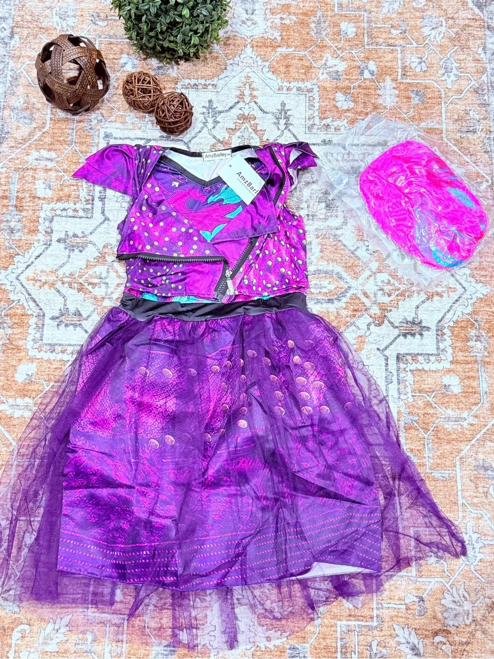 Purple Sequin Tulle Girls' Costume Dress